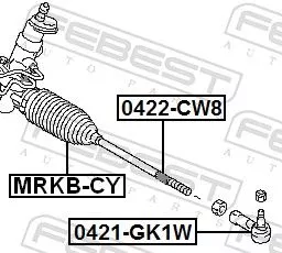 FEBEST FEBEST 0421-GK1W Febest Front Outer Tie Rod End Fits Mitsubishi Eclipse Cross Outlander Track Rod 