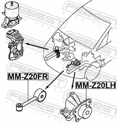 FEBEST FEBEST MM-Z20LH Febest Front Left Engine Mount Fits Mitsubishi Colt Colt Czc Colt Plus Support 