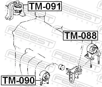 FEBEST FEBEST TM-090 Febest Front Left Engine Mount Fits Toyota Bb Echo Ist Platz Porte Probox 