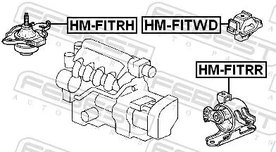 FEBEST FEBEST HM-FITWD Febest Rear Engine Mount Fits Honda Airwave City Mobilio Mobilio Spike Support 