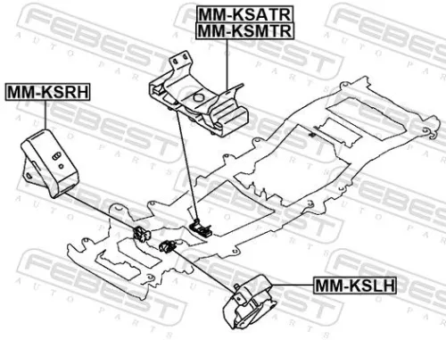 FEBEST FEBEST MM-KSRH Febest Right Engine Mount Fits Mitsubishi L200 L200 Triton Pajero Sport Support 