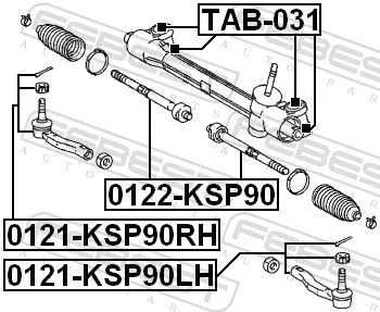 FEBEST FEBEST 0121-KSP90LH Febest Front Left Outer Tie Rod End Fits Toyota Aqua Corolla Prius C Yaris Yaris 