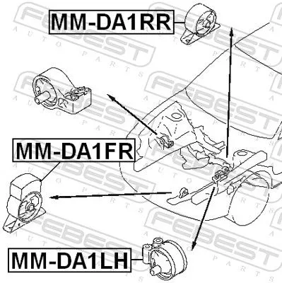 FEBEST FEBEST MM-DA1FR Febest Front Engine Mount Fits Mitsubishi Carisma Space Star Support Rod 