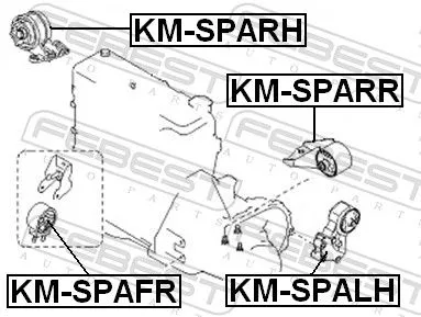 FEBEST FEBEST KM-SPAFR Febest Front Engine Mount Fits Kia Carens Cerato Shuma Support Rod 