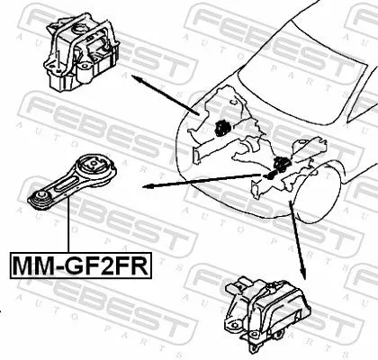 FEBEST FEBEST MM-GF2FR Febest Front Engine Mount Fits Mitsubishi Eclipse Cross Outlander Support Rod 