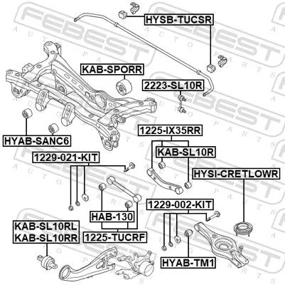 FEBEST FEBEST 1229-002-KIT Febest Control Arm Bolt Kit Fits Hyundai Kia Creta Grandeur Ix25 Ix35 Kx3 