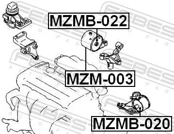 FEBEST FEBEST MZMB-022 Febest Rear Engine Mount Fits Mazda 626 Mx-6 Support Rod 