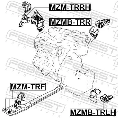 FEBEST FEBEST MZM-TRRH Febest Front Right Engine Mount Fits Ford Mazda Mercury Escape Mariner Maverick 