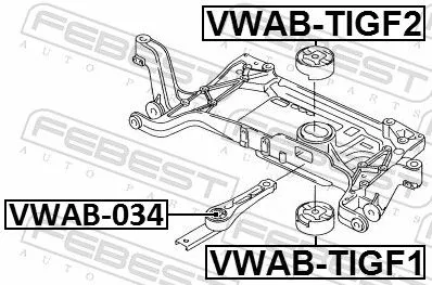 FEBEST FEBEST VWAB-TIGF2 Febest Front Middle Axle Beam Bush Fits Audi Seat Skoda Vw A3 Alhambra Altea Alt 