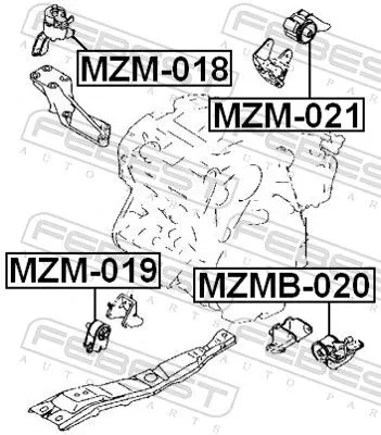 FEBEST FEBEST MZM-019 Febest Front Engine Mount Fits Mazda Mpv Support Rod 