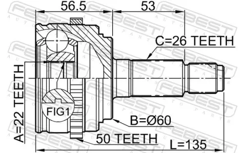 FEBEST FEBEST 0310-EUA50 Febest 0310-EUA50 Front Outer CV Joint Kit Fits Honda Civic 