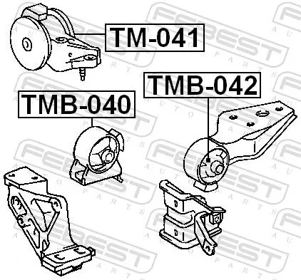 FEBEST FEBEST TMB-040 Febest Front Left Engine Mount Fits Toyota Corolla Ii Corsa Paseo Tercel Support 