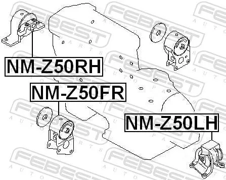 FEBEST FEBEST NM-Z50FR Febest Front Engine Mount Fits Nissan Altima Murano Presage Teana Support Rod 