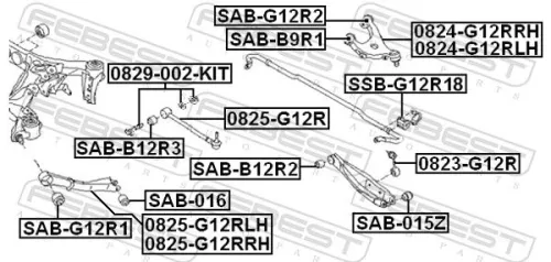 FEBEST FEBEST 0829-002-KIT Febest Control Arm Bolt Kit Fits Subaru Brz Evoltis Exiga Forester Impreza 