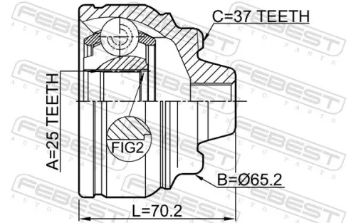 FEBEST FEBEST 1910-F10 Febest 1910-F10 Front Outer CV Joint Kit Fits BMW 5 6 7 
