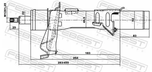 FEBEST FEBEST 216651985FR Febest Front Right Shock Absorber Fits Ford C-Max Focus Strut Shocker Damper 