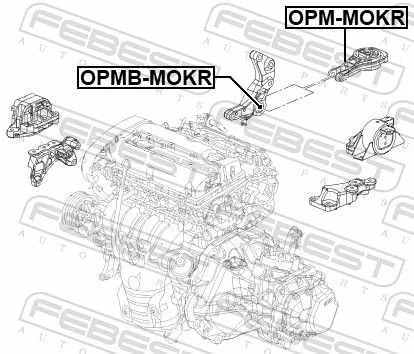 FEBEST FEBEST OPM-MOKR Febest Rear Engine Mount Fits Chevrolet Holden Opel Aveo Aveo Kalos Barina 