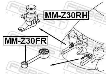 FEBEST FEBEST MM-Z30RH Febest Front Right Engine Mount Fits Mitsubishi Colt Colt Czc Support Rod 