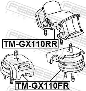 FEBEST FEBEST TM-GX110FR Febest Front Engine Mount Fits Lexus Toyota Altezza Altezza Gita Crown Is Mark 