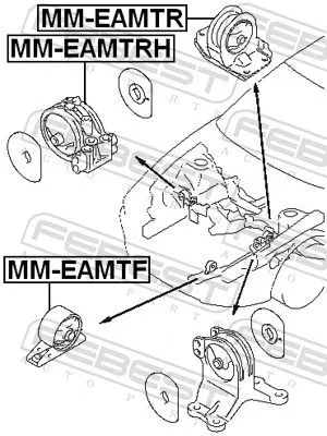 FEBEST FEBEST MM-EAMTRH Febest Front Right Engine Mount Fits Mitsubishi Galant Support Rod 