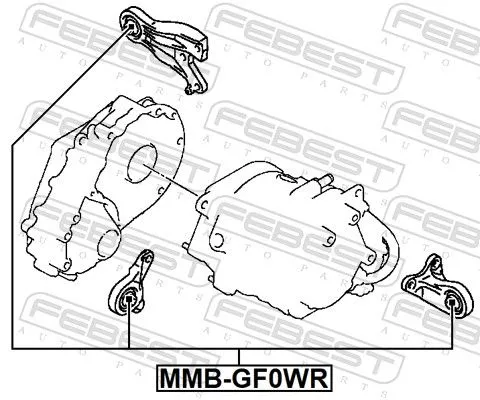 FEBEST FEBEST MMB-GF0WR Febest Rear Engine Mount Fits Mitsubishi Eclipse Cross Outlander Support Rod 