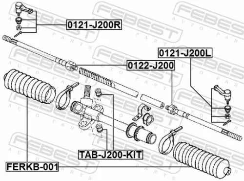 FEBEST FEBEST 0121-J200R Febest Front Right Outer Tie Rod End Fits Daihatsu Toyota Rush Terios Track Rod 
