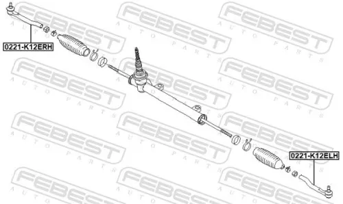 FEBEST FEBEST 0221-K12ERH Febest Front Right Outer Tie Rod End Fits Nissan Micra Track Rod Steering 