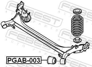 FEBEST FEBEST PGAB-003 Febest Rear Axle Beam Bush Fits Citroën Peugeot 307 307 Sw 308 308 Cc 308 Sw 408 