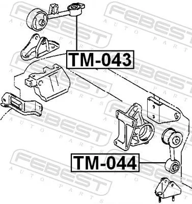 FEBEST FEBEST TM-044 Febest Rear Left Engine Mount Fits Toyota Camry Previa Support Rod 