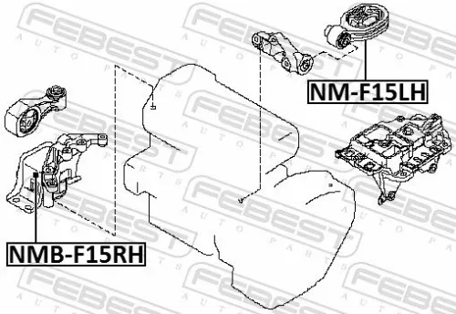 FEBEST FEBEST NMB-F15RH Febest Front Right Engine Mount Fits Infiniti Nissan Bluebird Sylphy Sylphy Esq 