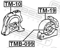 FEBEST FEBEST TMB-099 Febest Front Engine Mount Fits Toyota Corolla Sprinter Sprinter Cielo Support 