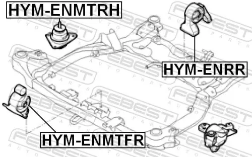 FEBEST FEBEST HYM-ENMTRH Febest Front Right Engine Mount Fits Hyundai Kia Cee'D Cerato Cerato Koup 