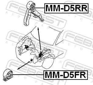 FEBEST FEBEST MM-D5RR Febest Rear Engine Mount Fits Citroën Mitsubishi Peugeot 4007 4008 Asx C-Crosser 