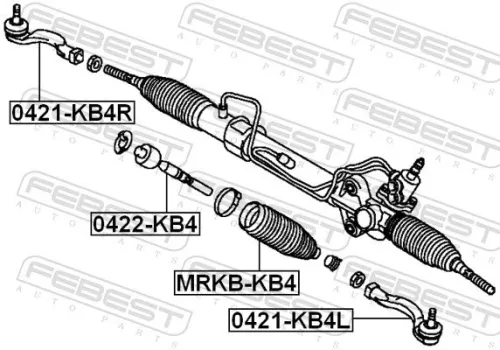 FEBEST FEBEST 0421-KB4R Febest Front Right Outer Tie Rod End Fits Mitsubishi L200 L200 / Triton Pajero 