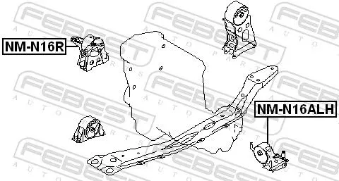 FEBEST FEBEST NM-N16R Febest Front Right Engine Mount Fits Nissan Almera Almera Tino Bluebird Sylphy 