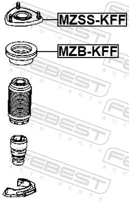 FEBEST FEBEST MZSS-KFF Febest Front Top Strut Mounting Fits Mazda Cx-5 Cx-9 Shock Mount 