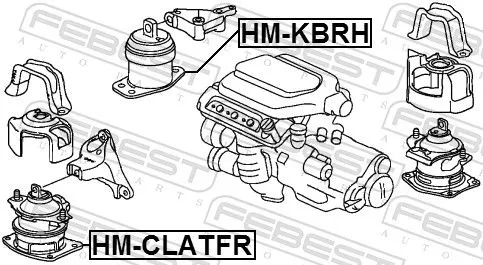 FEBEST FEBEST HM-KBRH Febest Front Right Engine Mount Fits Acura Honda Legend Rl Support Rod 