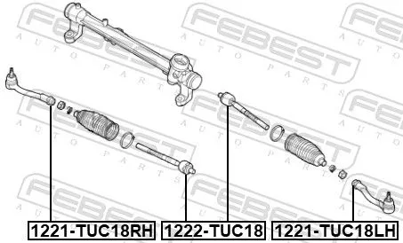 FEBEST FEBEST 1221-TUC18LH Febest Front Left Outer Tie Rod End Fits Hyundai Kia Ix35 K5 Kx5 Optima Sonata 