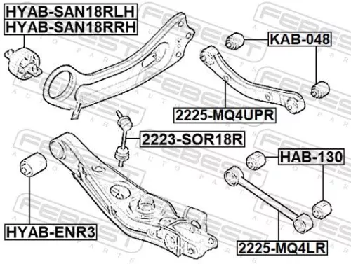 FEBEST FEBEST KAB-048 Febest Rear Suspension Arm Bush Fits Hyundai Kia Cadenza Cee'D Ceed Cerato  