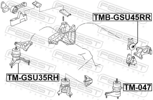 FEBEST FEBEST TM-GSU35RH Febest Front Right Engine Mount Fits Lexus Toyota Aurion Camry Es Harrier 