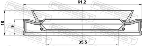 FEBEST FEBEST 95HEY-37610918X Febest Rear Propshaft At Differential Differential Oil Seal Fits Dacia Nissan 