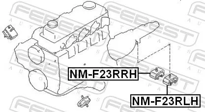 FEBEST FEBEST NM-F23RRH Febest Rear Front Right Engine Mount Fits Nissan Atlas Cabstar Support Rod 