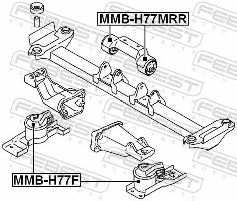 FEBEST FEBEST MMB-H77F Febest Front Engine Mount Fits Mitsubishi Pajero Pinin Support Rod 