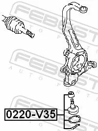 FEBEST FEBEST 0220-V35 Febest Front Ball Joint Fits Infiniti Nissan 350Z Ex Fairlady Z G Qx50 Skyline  