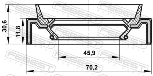 FEBEST FEBEST 95JAS-47701232C Febest Rear Propshaft At Transfer Case Differential Oil Seal Fits Cadillac 