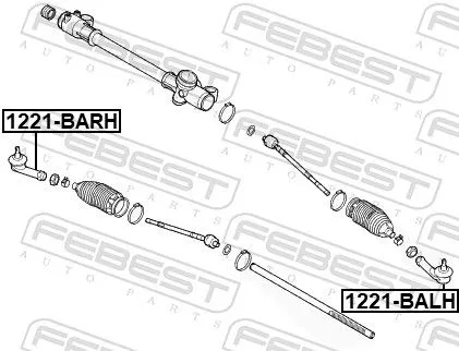 FEBEST FEBEST 1221-B4LH Febest Front Left Outer Tie Rod End Fits Hyundai Grand I10 I10 Track Rod 