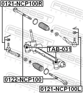 FEBEST FEBEST 0121-NCP100R Febest Front Right Outer Tie Rod End Fits Toyota Aqua Corolla Isis Porte Premio 