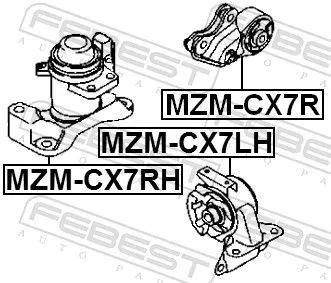 FEBEST FEBEST MZM-CX7RH Febest Front Right Engine Mount Fits Mazda Cx-7 Support Rod 