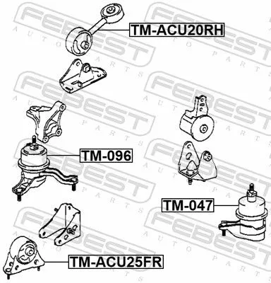 FEBEST FEBEST TM-096 Febest Front Right Engine Mount Fits Toyota Harrier Highlander Kluger Previa 