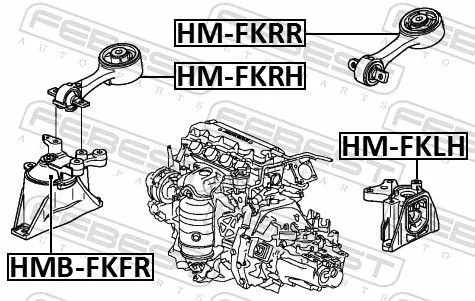 FEBEST FEBEST HMB-FKFR Febest Front Engine Mount Fits Honda Civic Support Rod 
